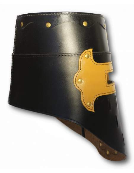 Casco de Cuero marrón GRAN YELMO DE LAS CRUZADAS (vista de perfil 2)