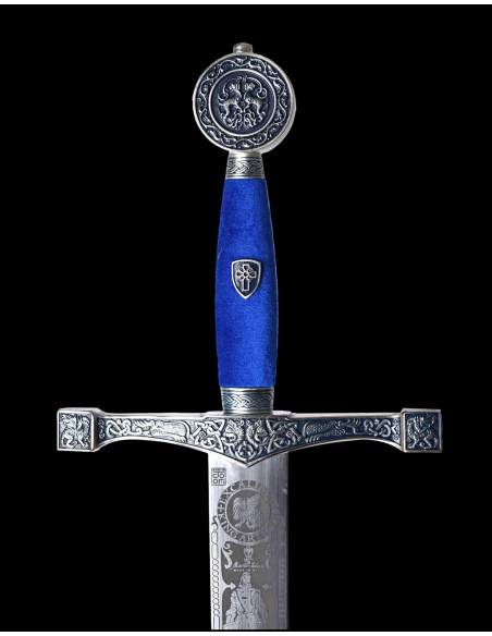 Excalibur Sword (Silver Deep Etching) - Swords - Medieval Weapons