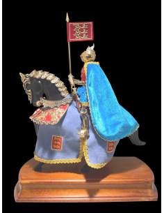 Armadura ecuestre miniatura, estandarte y escudo ingles 2