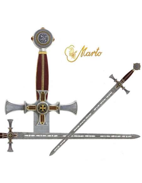 Espada Templaria Damasquinada