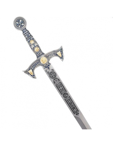 Espada Templarios (Plata  Esmalt.Azul)