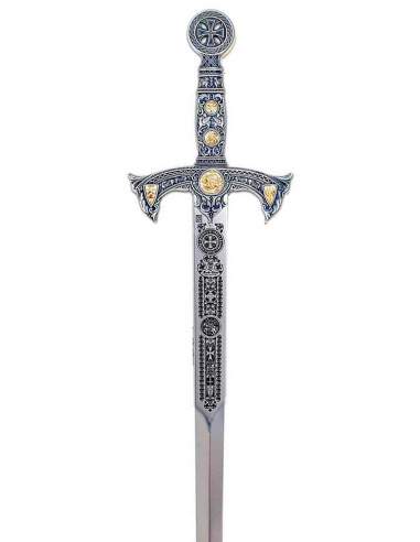 Espada Templarios (Plata  Esmalt.Azul)