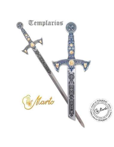 Espada Templarios (Plata  Esmalt.Azul)