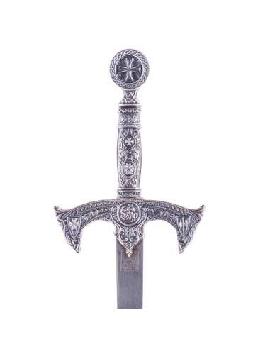 Sword Letter Opener 8 long Made in Spain silver and gold with red and black