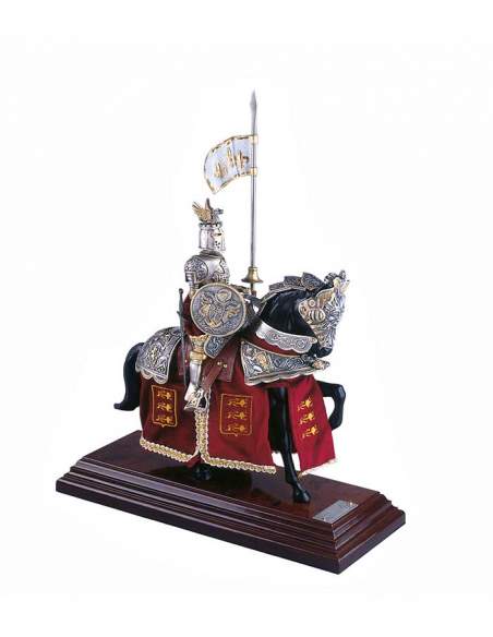 Caballo Armadura Acab. Plata F. Roja Leones