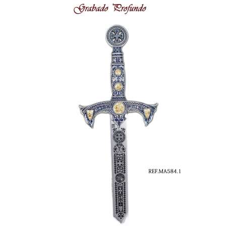 Espada Templarios (Plata  Esmalt.Azul)