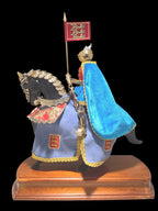 Armadura ecuestre miniatura, estandarte y escudo ingles