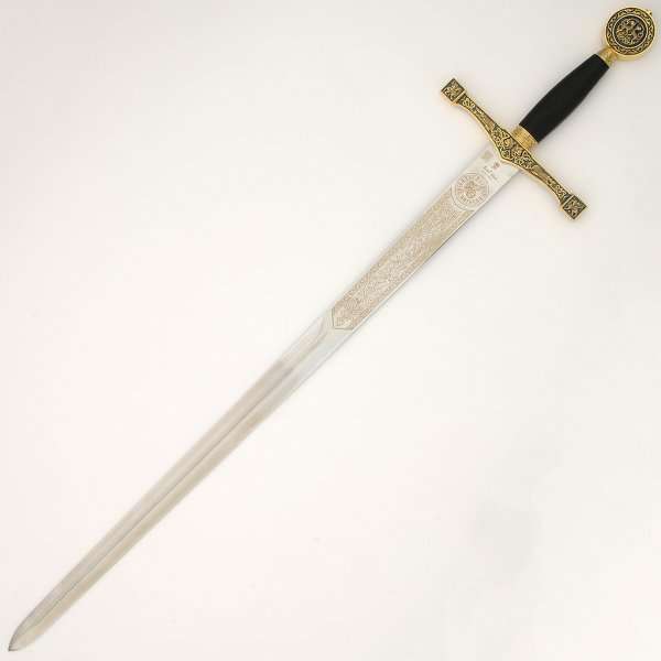 Espada Excálibur (Oro Esmaltado Azul)