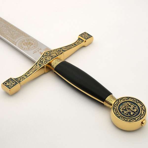 Espada Excálibur (Oro Esmaltado Azul)