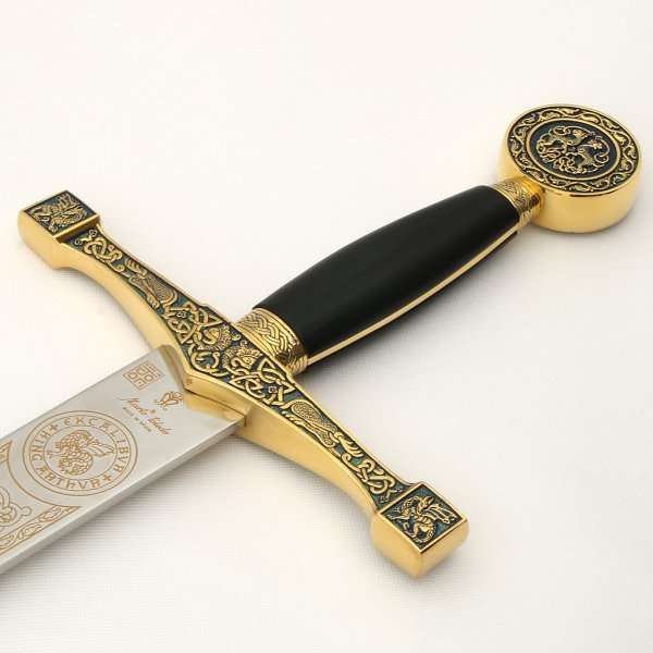Espada Excálibur (Oro Esmaltado Azul)