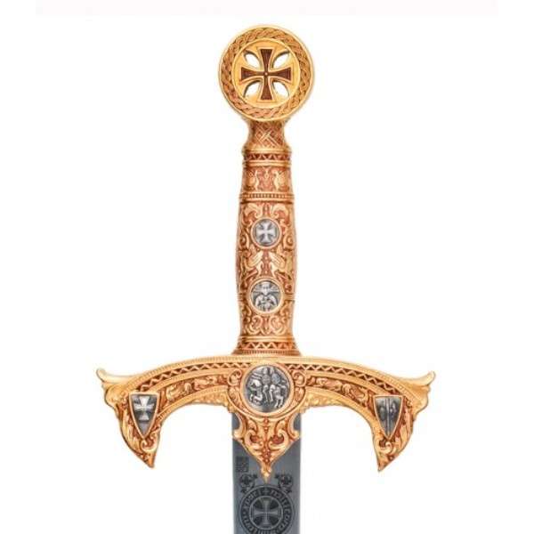 Espada Templarios (Oro Esmalt.Rojo)