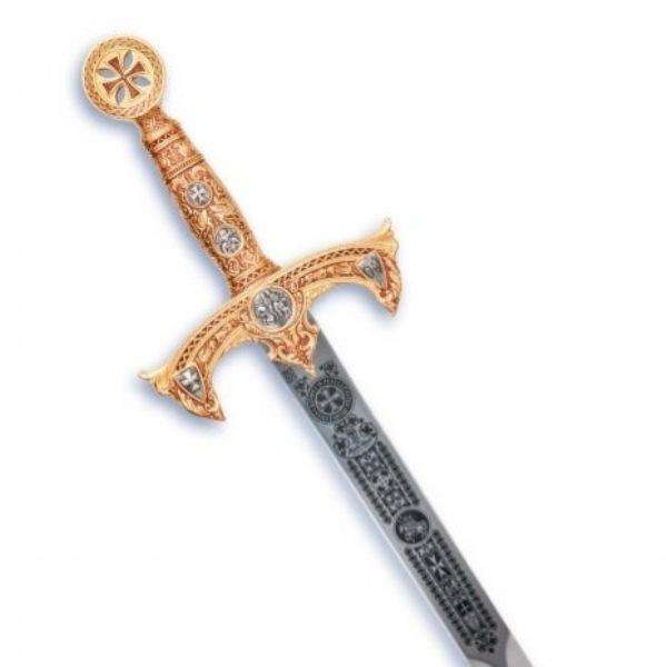 Espada Templarios (Oro Esmalt.Rojo)