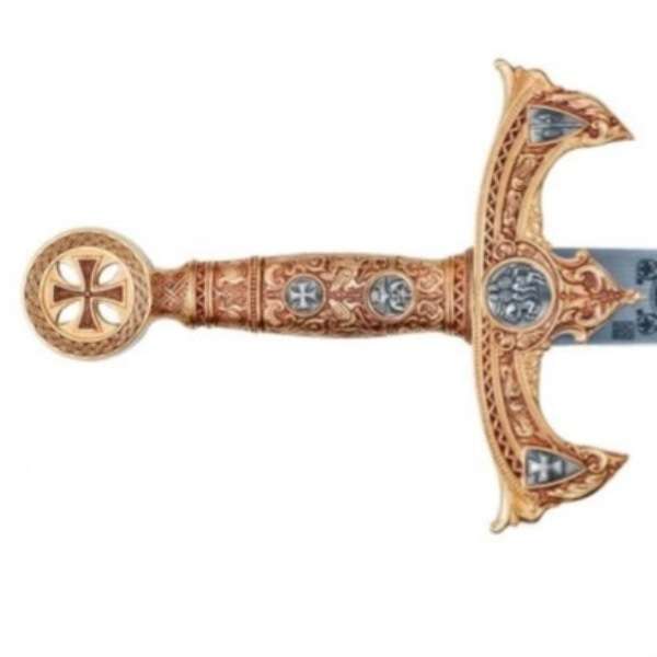 Espada Templarios (Oro Esmalt.Rojo)