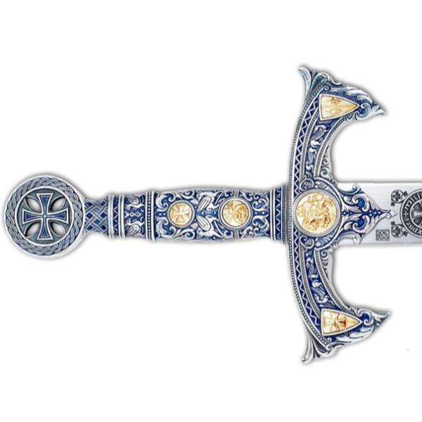 Espada Templarios (Plata  Esmalt.Azul)