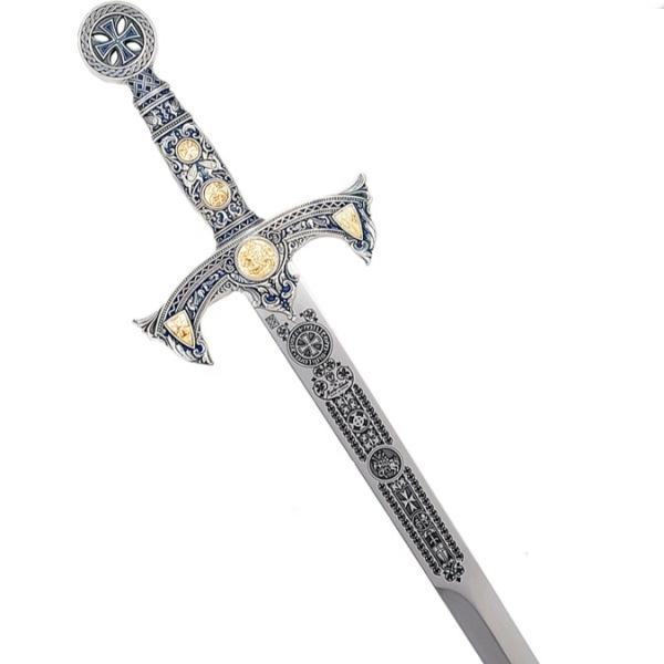 Espada Templarios (Plata  Esmalt.Azul)