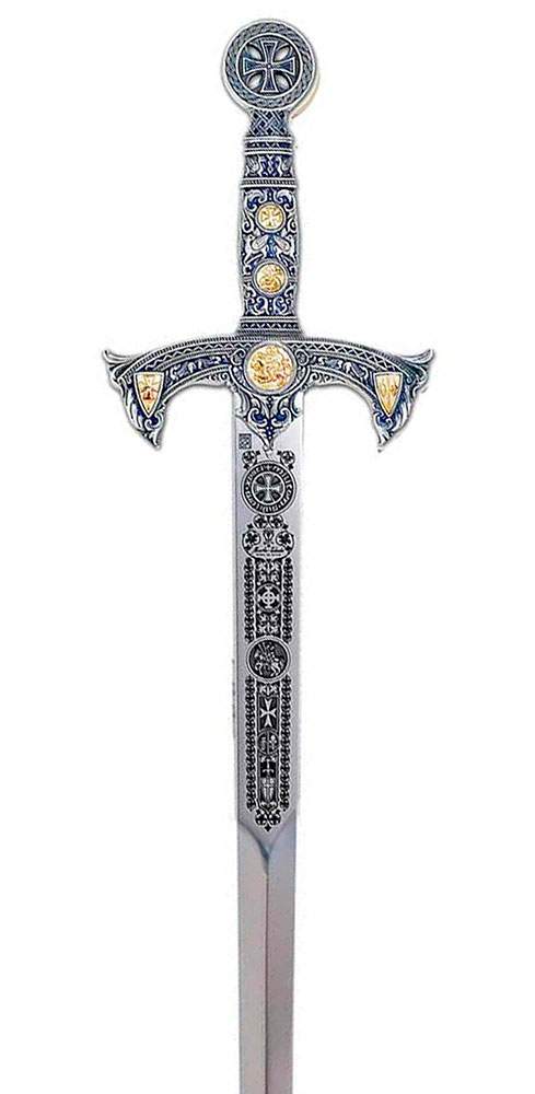 Espada Templarios (Plata  Esmalt.Azul)