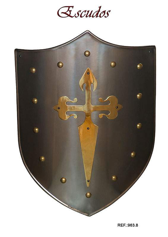 Escudo Medieval Cruz Orden de Santiago Latón