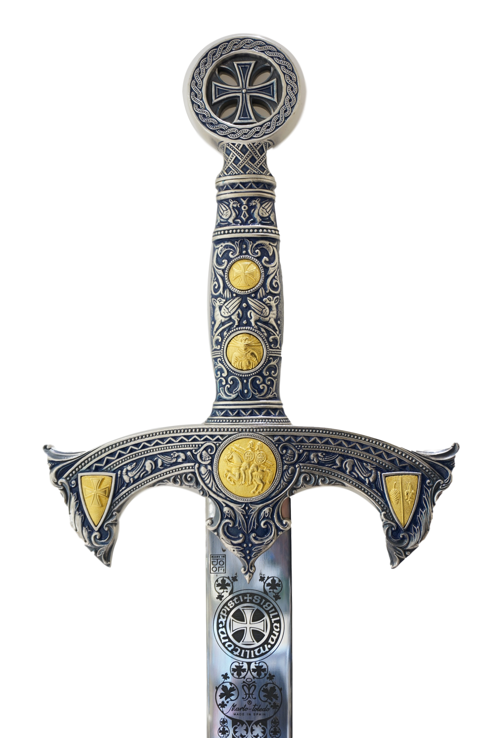 Espada Templarios (Plata  Esmalt.Azul)
